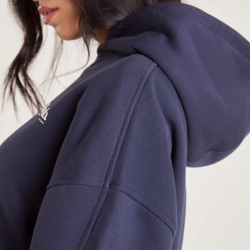 Kastenförmiges Hoodie - Tintenblau