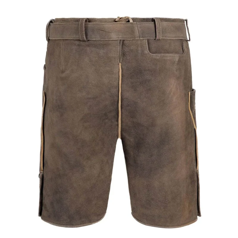 Kurze Lederhose Herren mit Hirschhornknöpfen