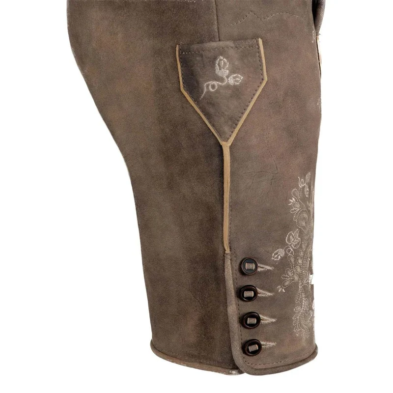 Kurze Lederhose Herren mit Hirschhornknöpfen