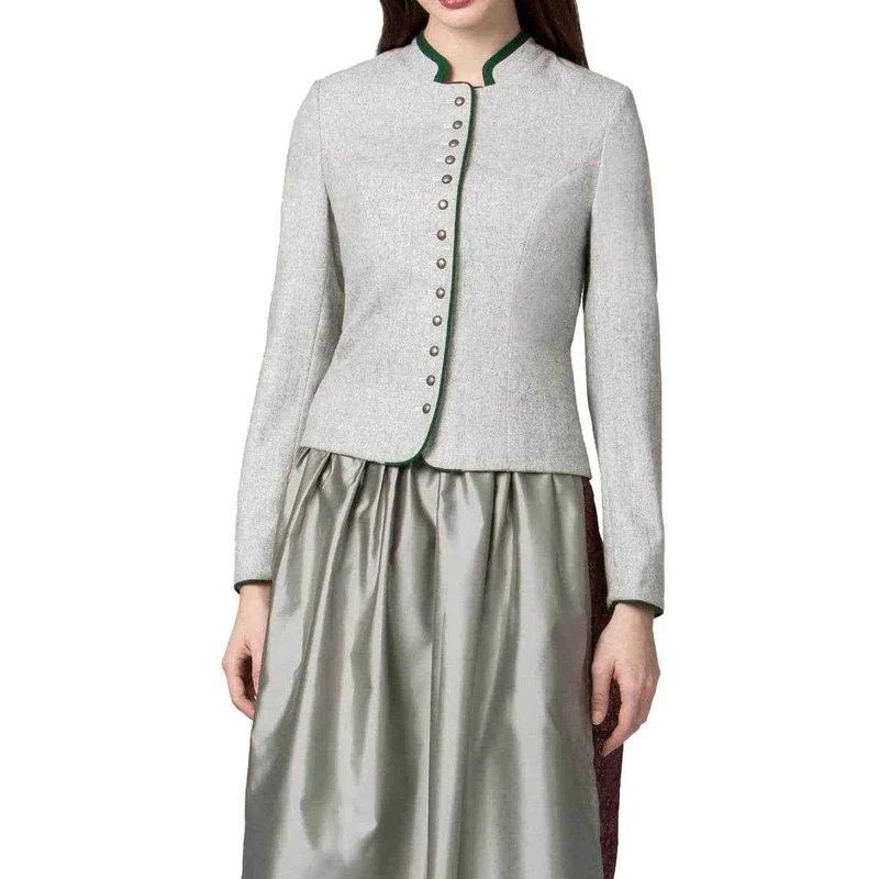 Lodenjacke Damen mit Knopfleiste & Ziernähten