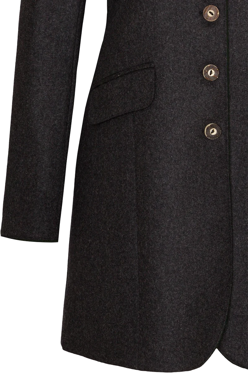 Damen Gehrock aus Loden mit Stehkragen - anthra tanne