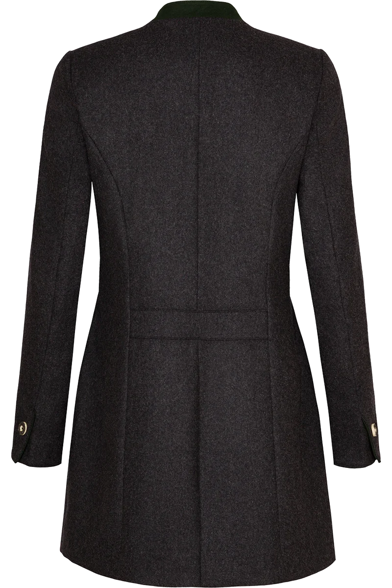 Damen Gehrock aus Loden mit Stehkragen - anthra tanne