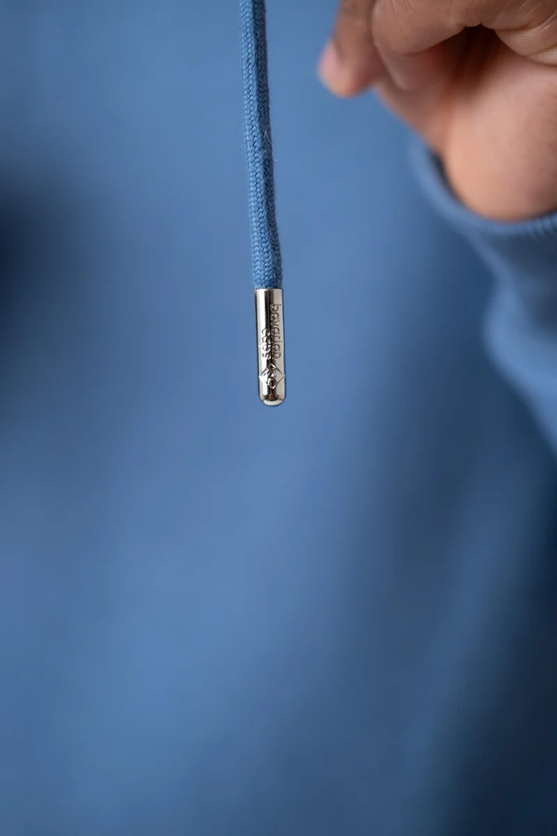 Herren Hoodie mit Edelweiß und Kapuze - stahlblau