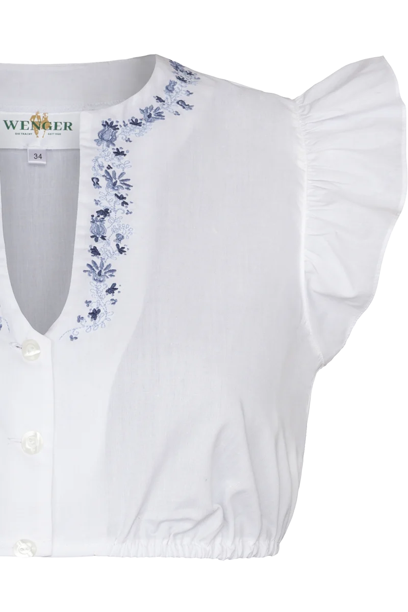 Dirndlbluse Flügelarm mit Stickerei