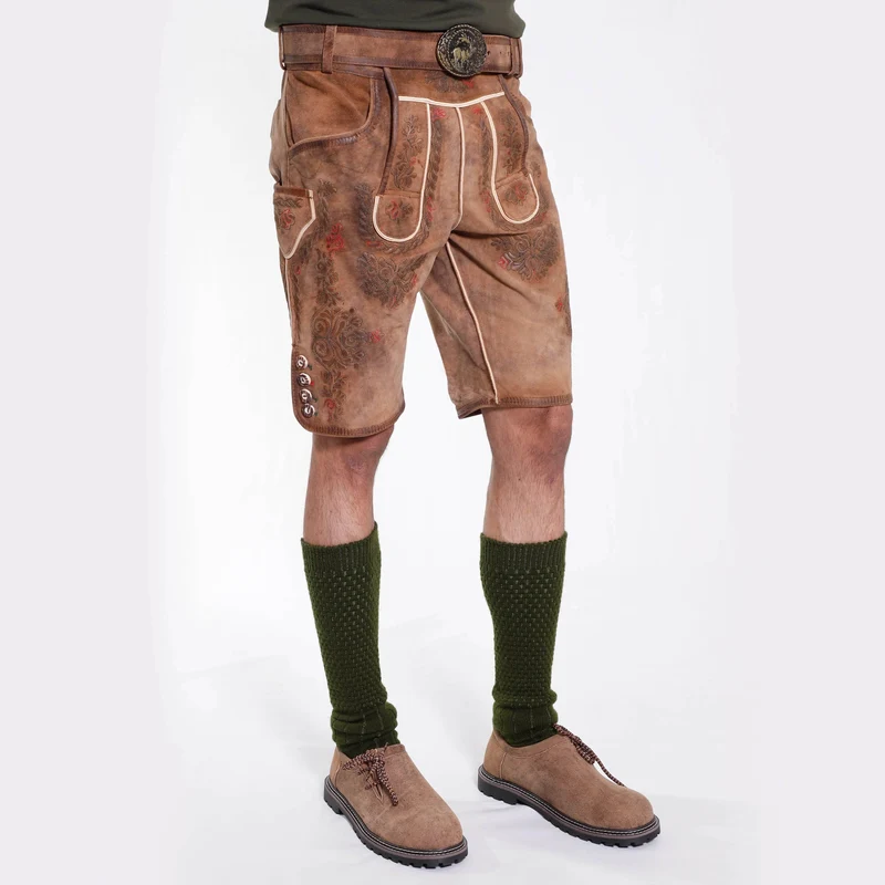 Kurze Lederhose Herren Tracht mit Latz