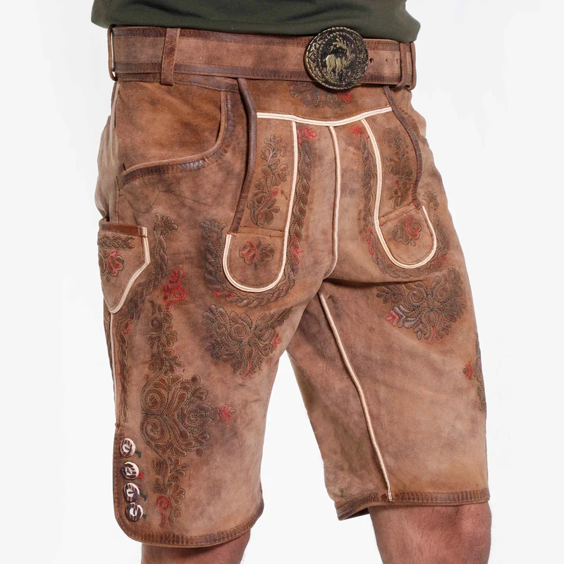 Kurze Lederhose Herren Tracht mit Latz