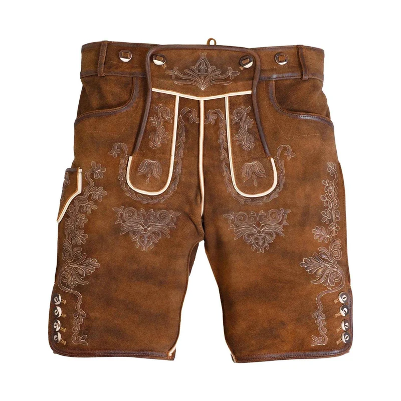 Kurze Trachten Lederhose Herren mit Trachtenmuster