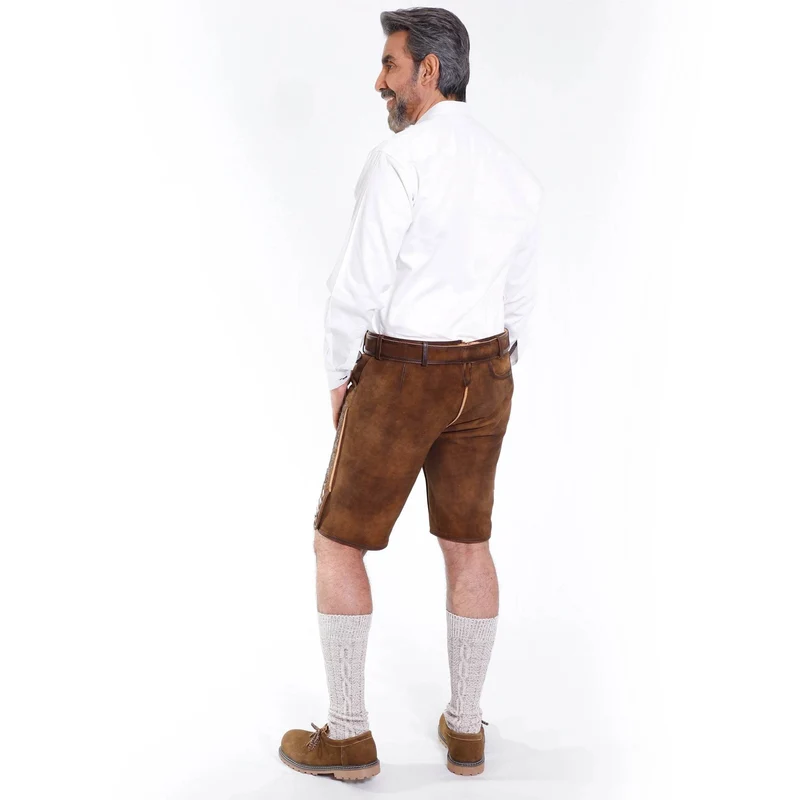 Kurze Trachten Lederhose Herren mit Trachtenmuster