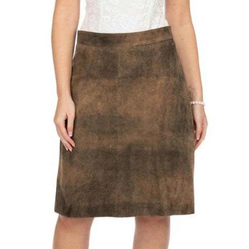 Lederhosen Rock Damen aus Velours im Trachtenstil
