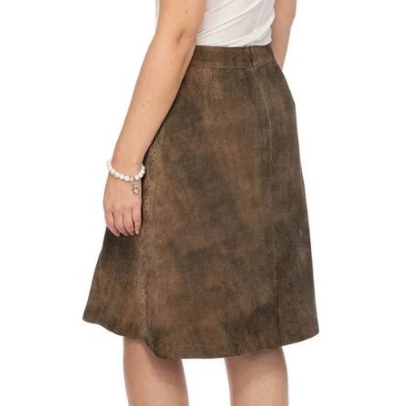 Lederhosen Rock Damen aus Velours im Trachtenstil