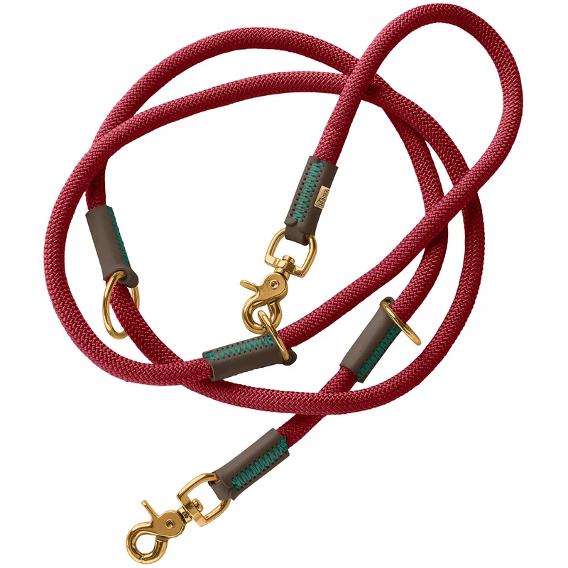 MALIA Set Halsband & Leine | weinrot