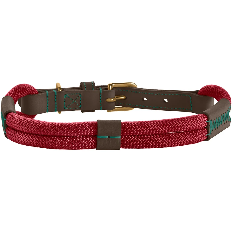 MALIA Set Halsband & Leine | weinrot