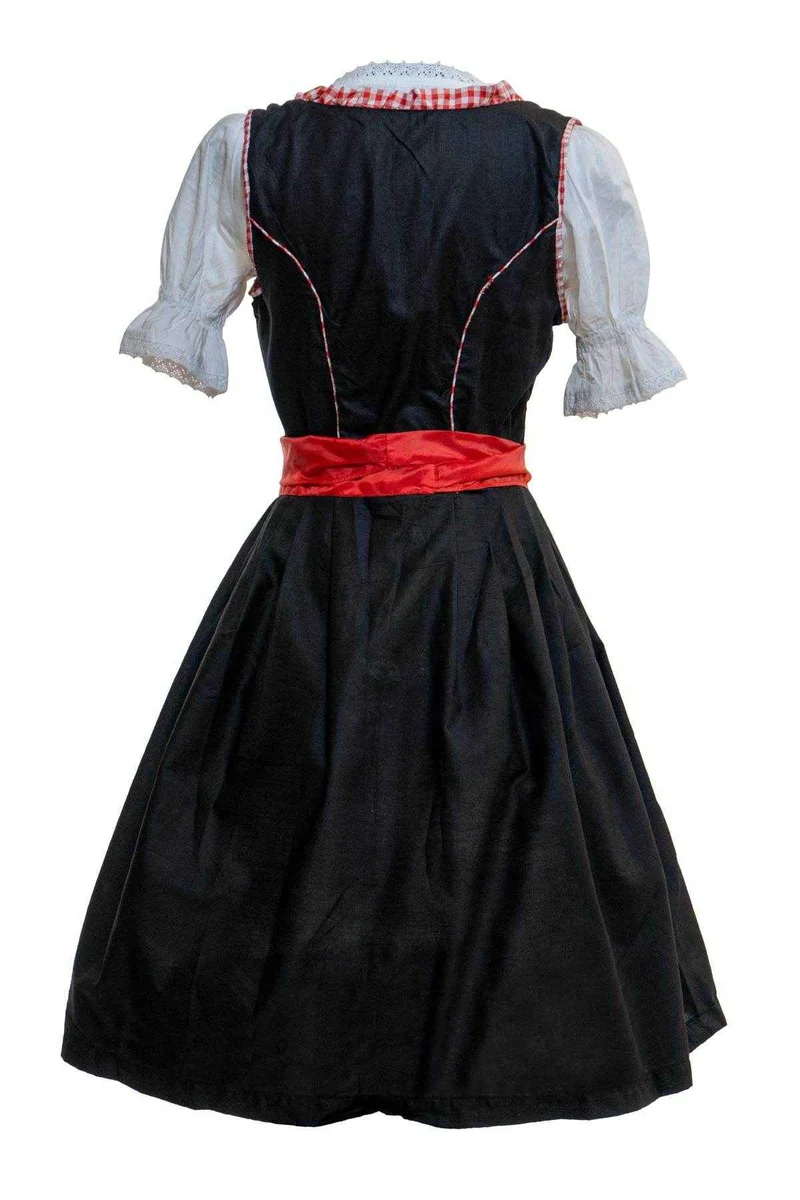 Trachten Dirndl für Damen mit Blumendruck und Satinband