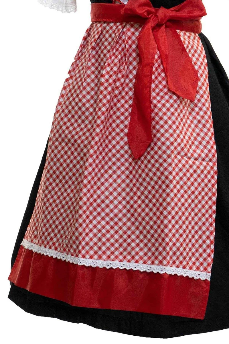 Trachten Dirndl für Damen mit Blumendruck und Satinband