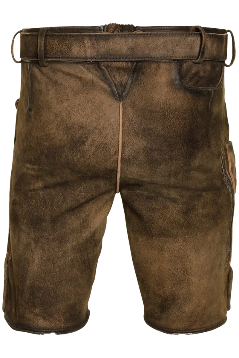 Herren Lederhose kurz bestickt