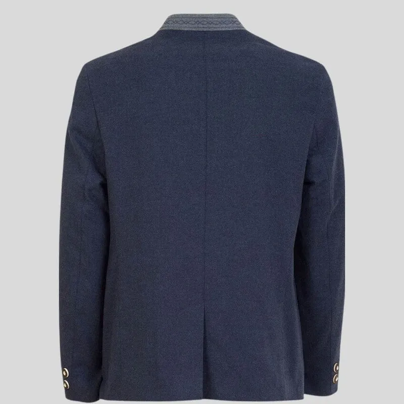 Eleganter marineblauer Herrenmantel im klassischen Stil
