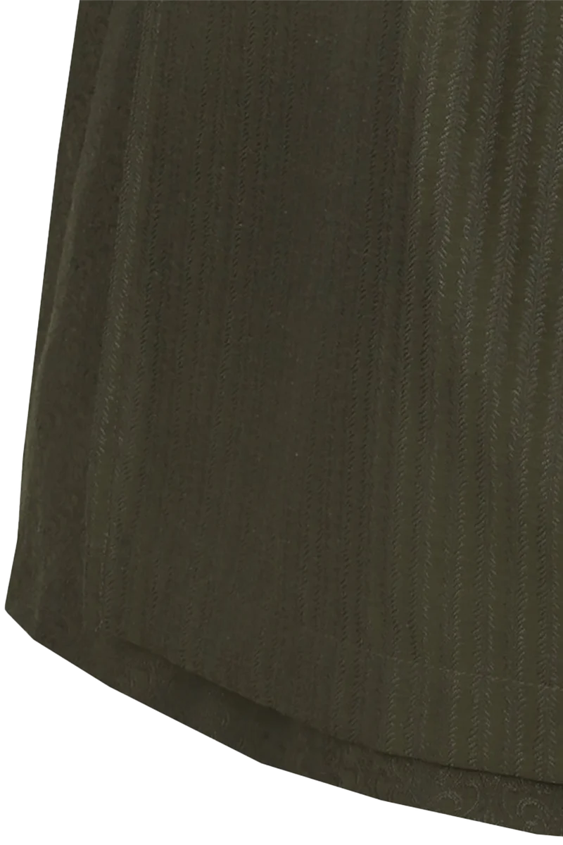 Midi-Dirndl mit Baumwoll-Samtoberteil - oliv