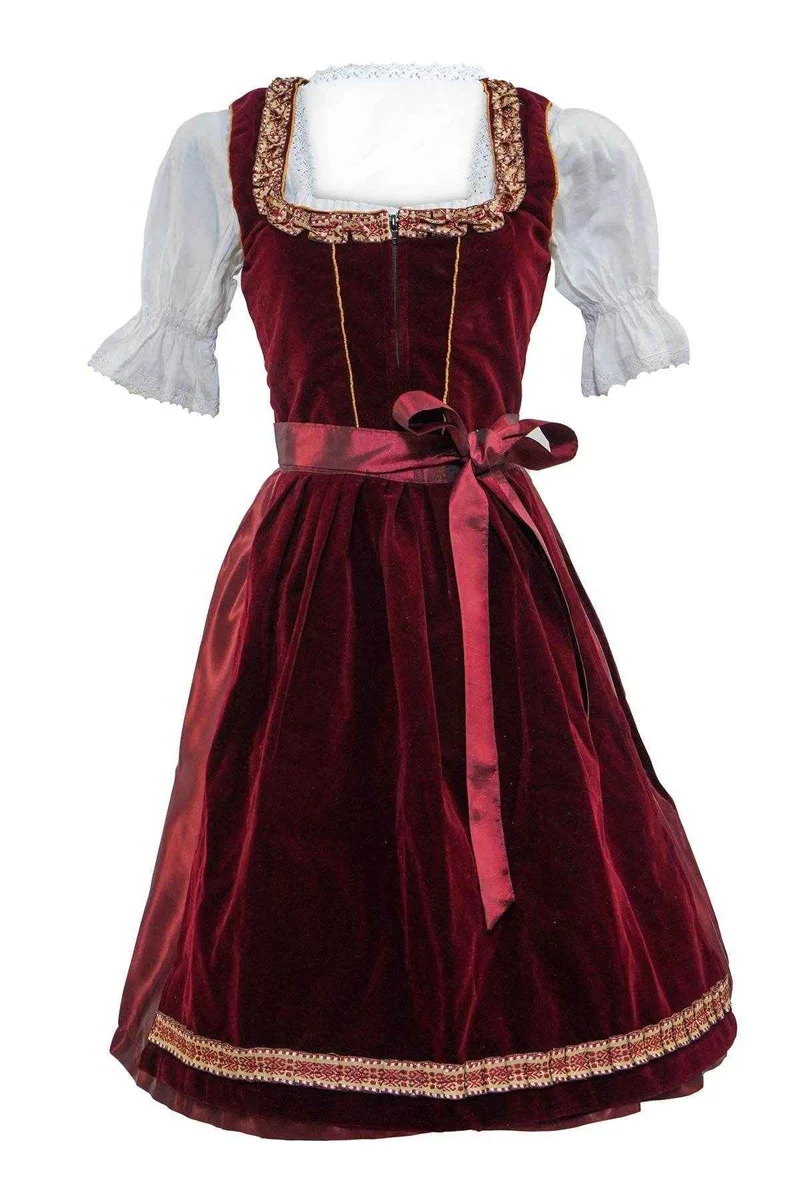 Edles Dirndl Set mit Bluse, Schürze und Mieder