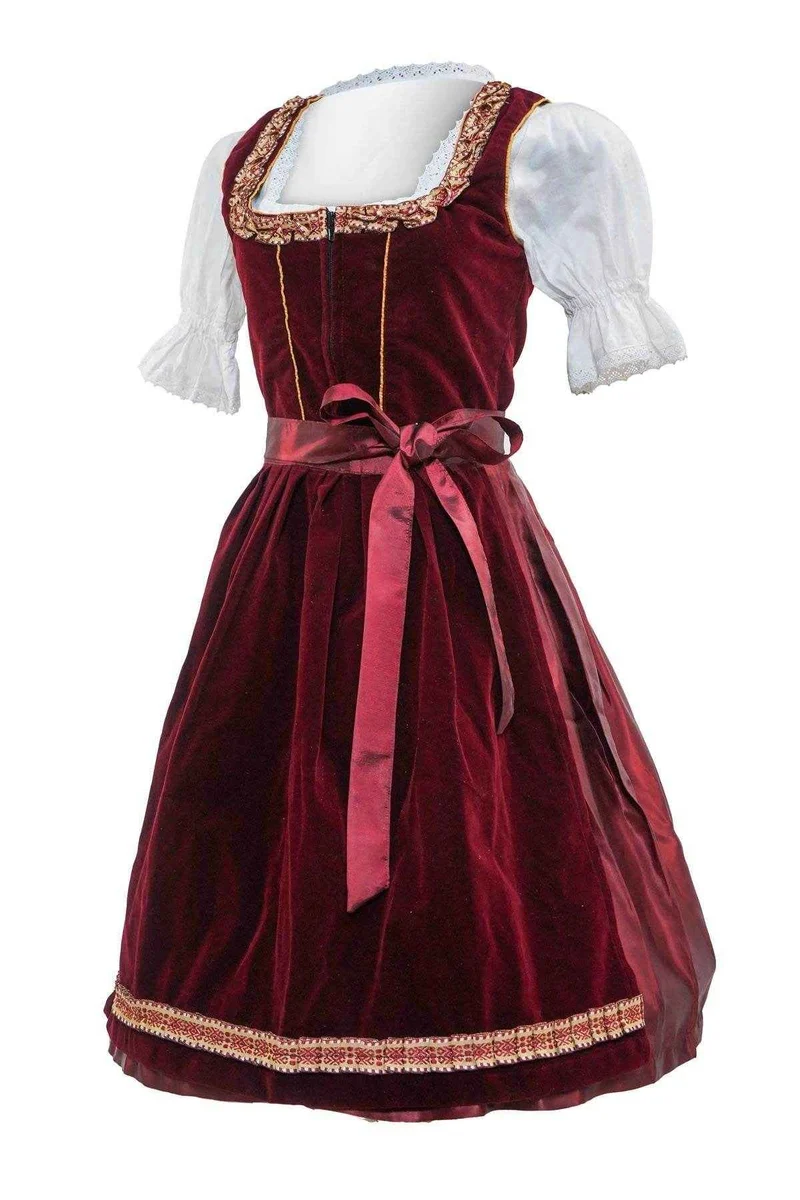 Edles Dirndl Set mit Bluse, Schürze und Mieder