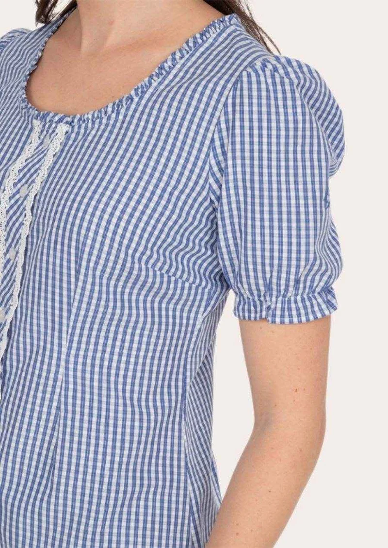 Damen Trachtenshirt aus Baumwolle zur kurzen Lederhose