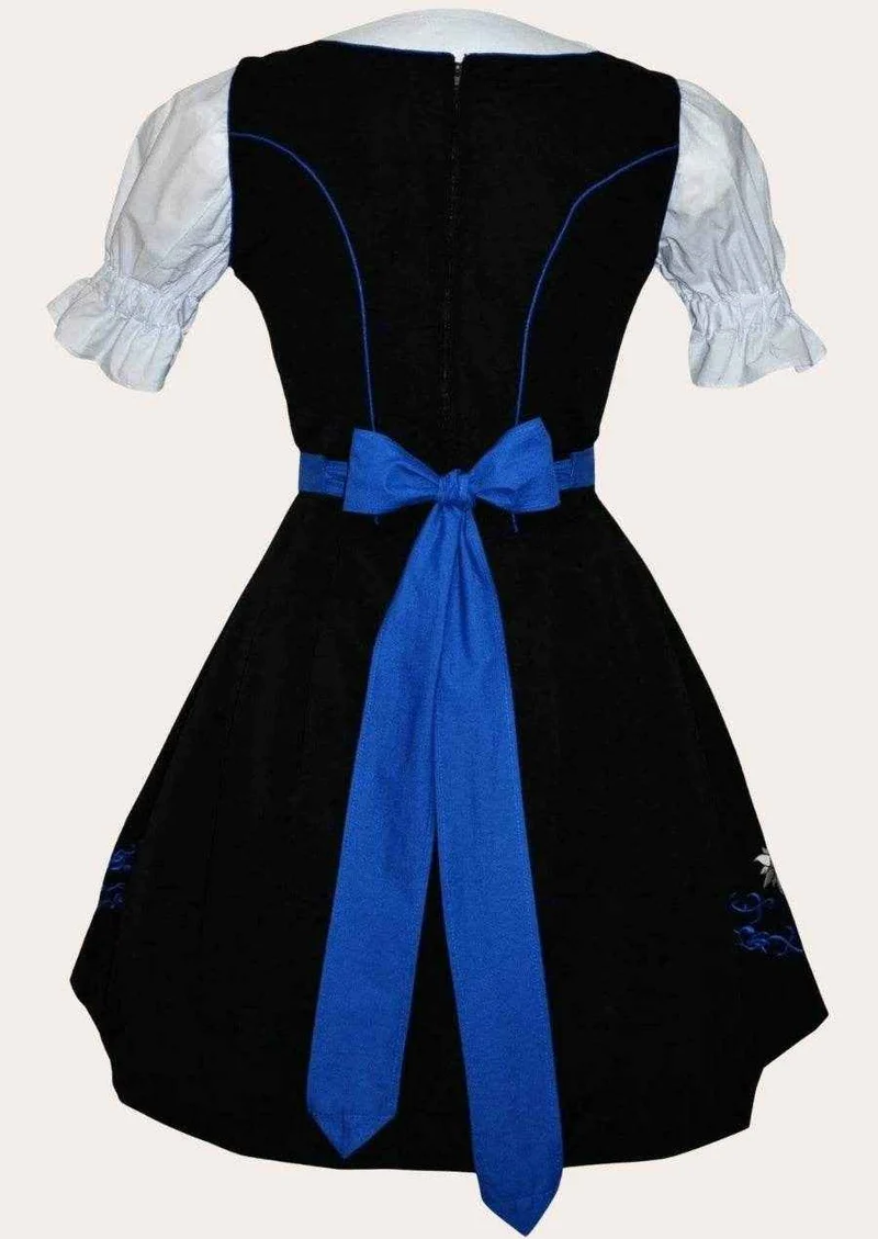 Elegantes Midi Dirndl mit edler Spitzenschürze