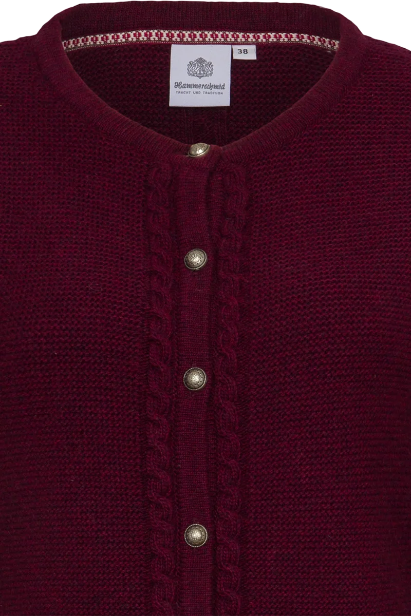 Damen Strickjacke mit Wolle - bordeaux