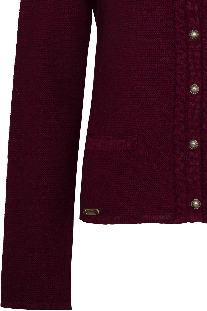 Damen Strickjacke mit Wolle - bordeaux