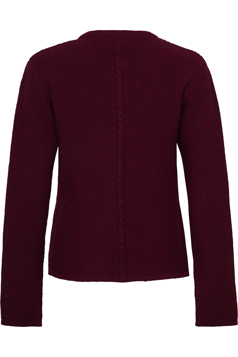 Damen Strickjacke mit Wolle - bordeaux
