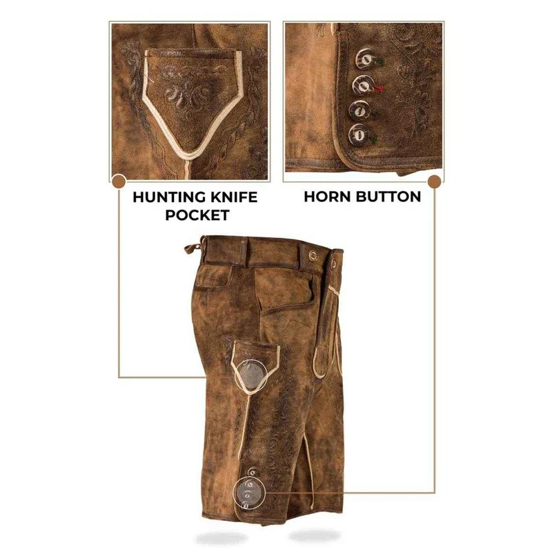 Männer Trachtenhose mit Hornknöpfen und Latz