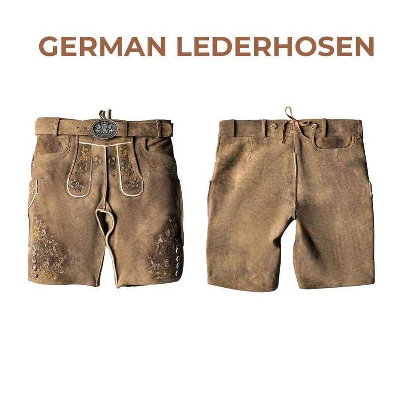 Herrenlederhose kurz mit Stegträgern