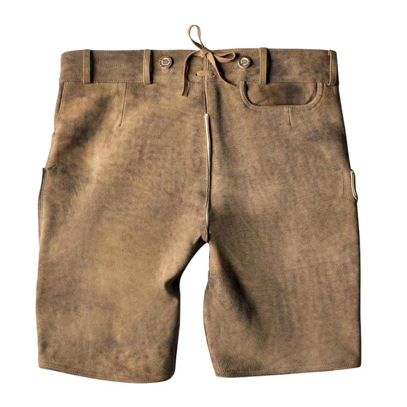 Herrenlederhose kurz mit Stegträgern