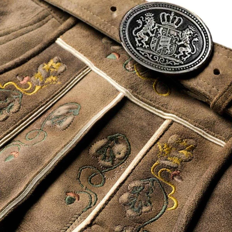 Herrenlederhose kurz mit Stegträgern