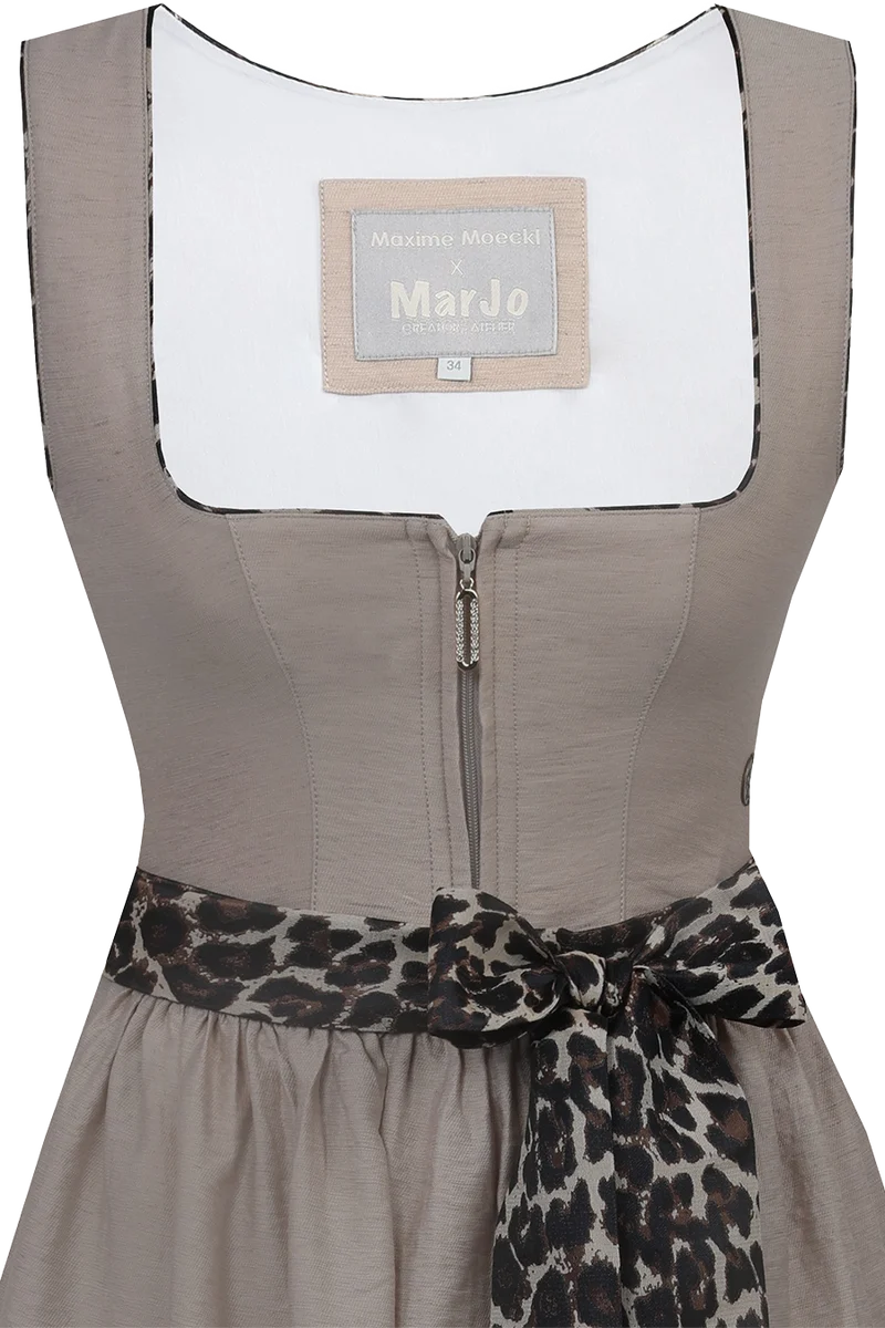Mididirndl mit Leo-Schleife und Leinen