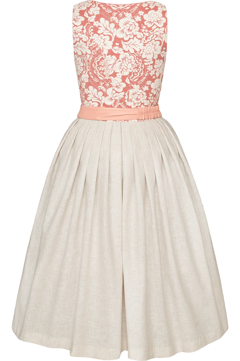 Midi-Dirndl mit Blumenmuster und Metallschließe
