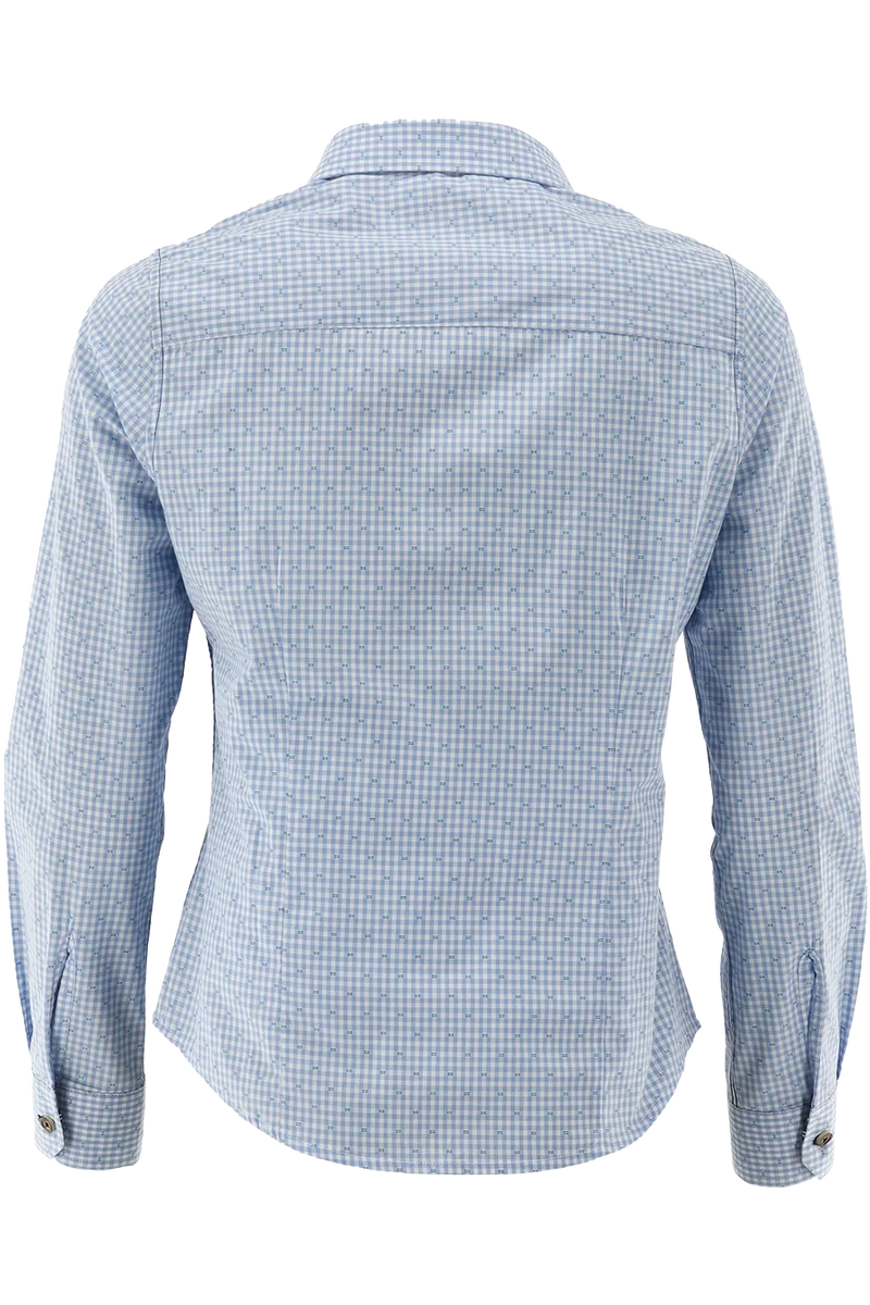 Damen Trachtenbluse kariert mit Hirschstickerei