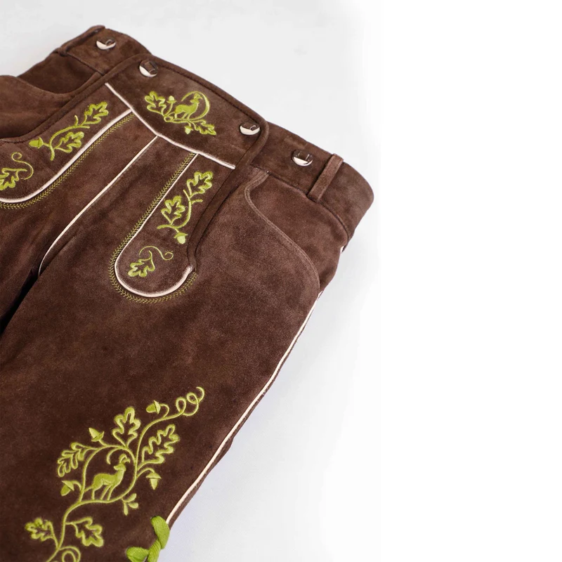 Männer Kurze Lederhose mit Alpen-Stil Design