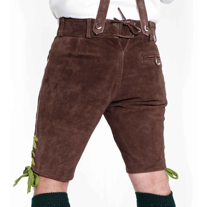 Männer Kurze Lederhose mit Alpen-Stil Design