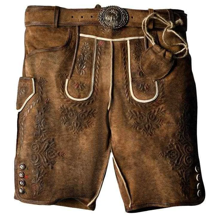 Kurze traditionelle Herren Lederhose rustikal