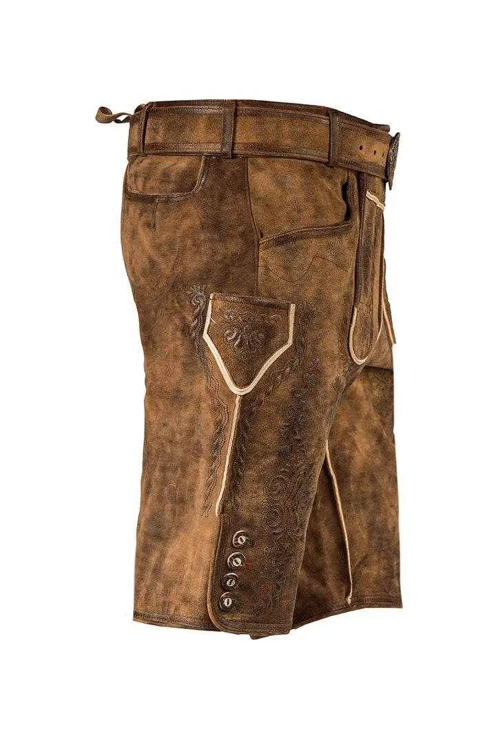 Kurze traditionelle Herren Lederhose rustikal
