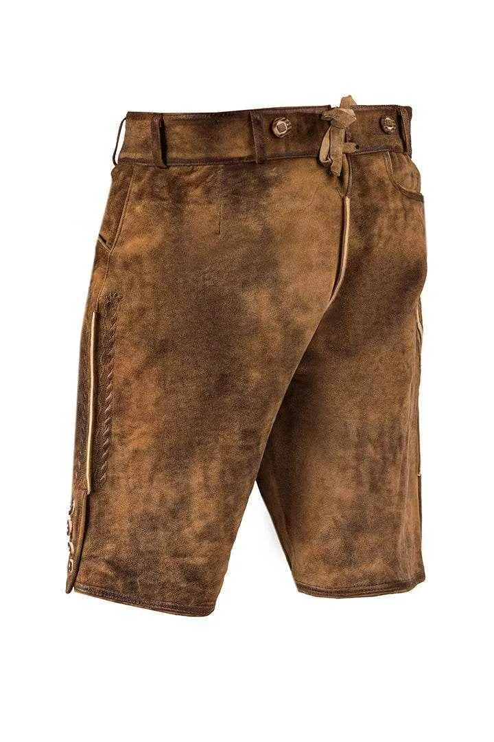 Kurze traditionelle Herren Lederhose rustikal