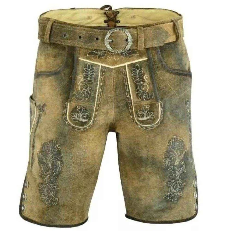 Männer Trachtenhose mit Latz Dunkelbraun