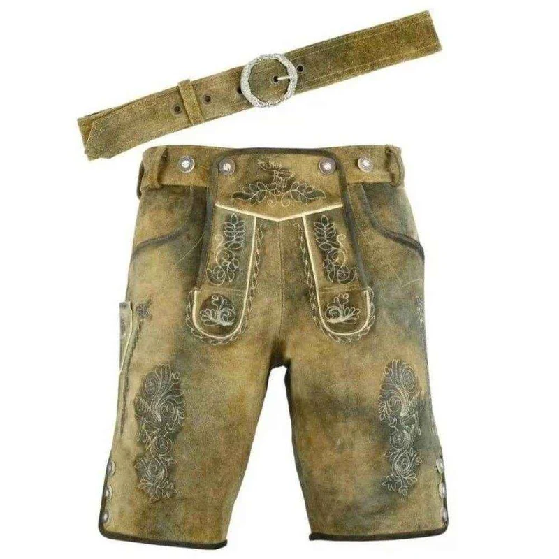 Männer Trachtenhose mit Latz Dunkelbraun