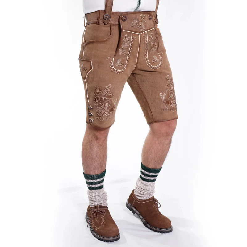 Urige Kurz Trachtenlederhose Herren perfekt fürs Bergfest