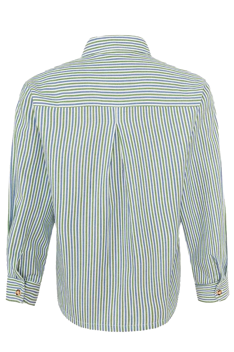 Kinder Trachten-Stehbund-Schlupf-Hemd mit Pfoad gestreift