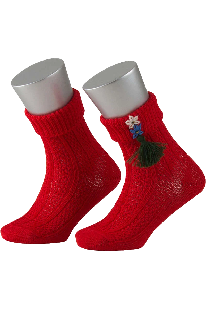 Kinder Trachten-Socke mit Blumen-Stickerei