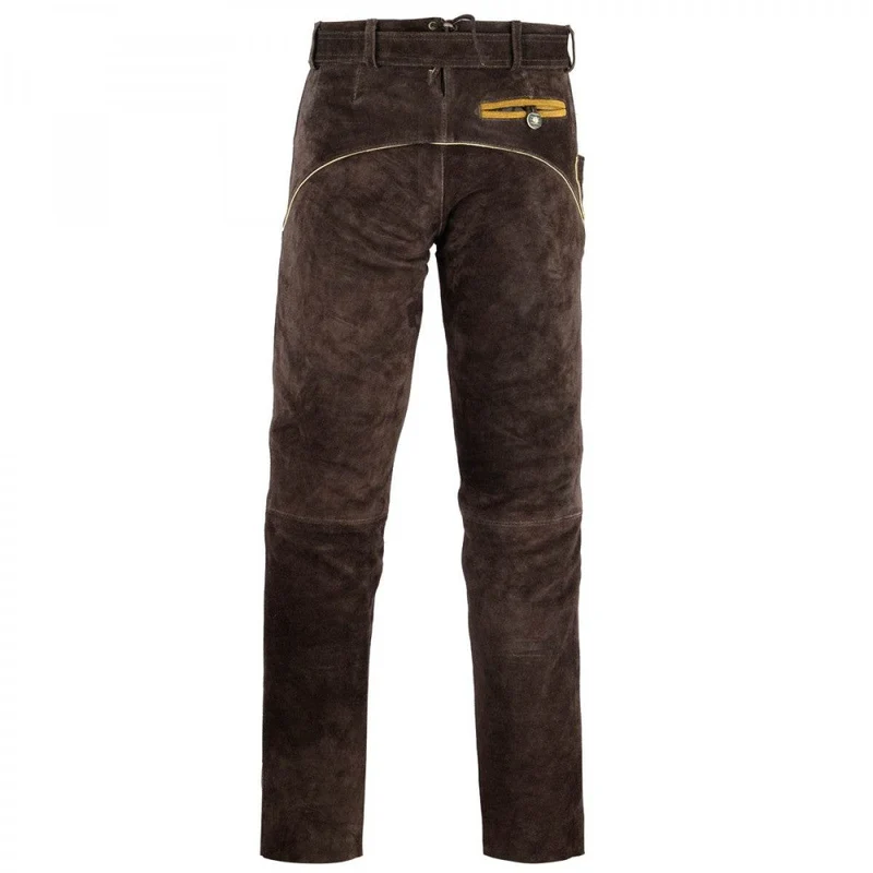Herren Trachtenlederhose kurz mit Stickerei & Trägern