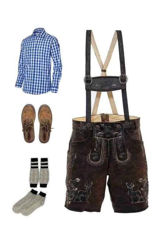 Trachten Set mit Lederhose und Hemd für Herren