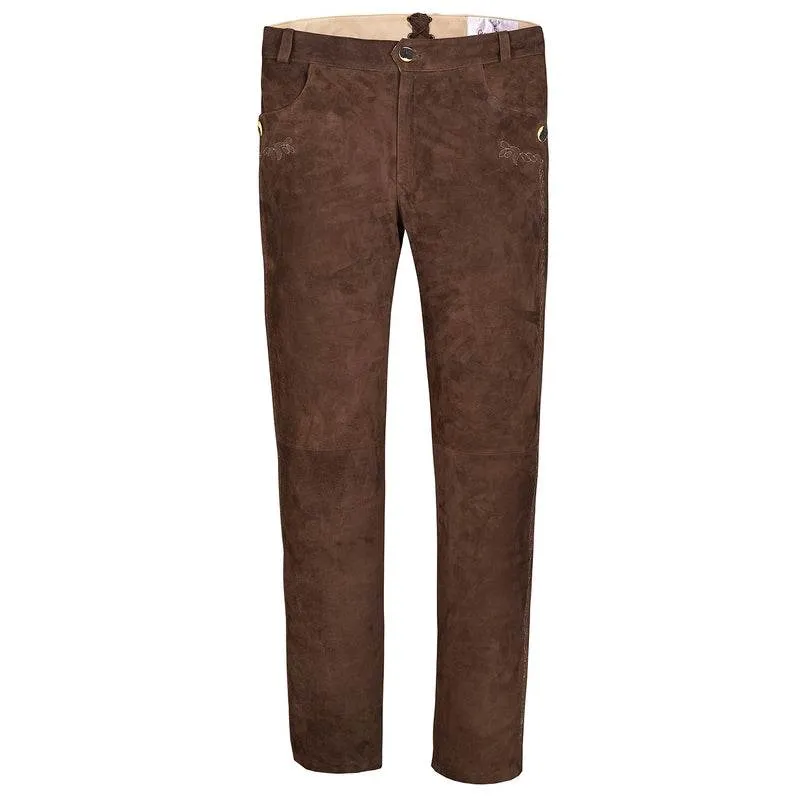 Bayerische Herren Langlederhose Dunkelbraun