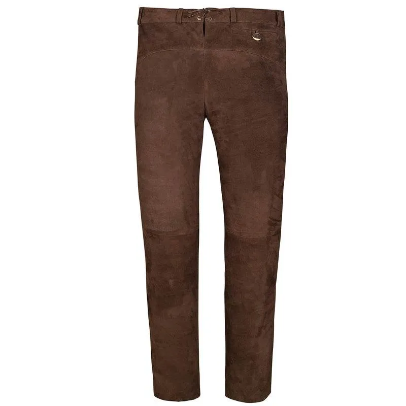 Bayerische Herren Langlederhose Dunkelbraun