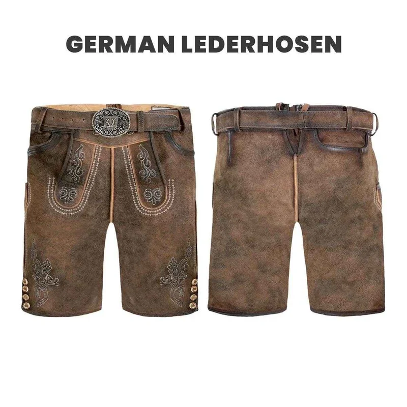 Männer Lederhose mit Latz im Trachtenstil